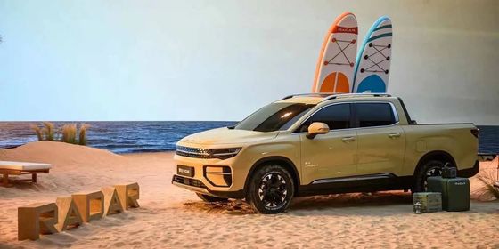 Novo caminhão elétrico 2024 Radar RD6 pickup de tração integral com 200 kW de potência e torque de 384 Nm