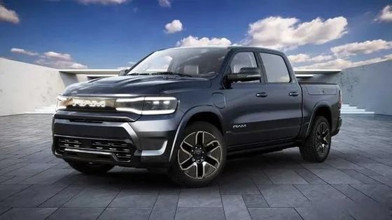 Todo elétrico Ram 1500 REV com emissões zero com referências excepcionais em reboque, um alcance de 350 milhas em bateria de 168kwh