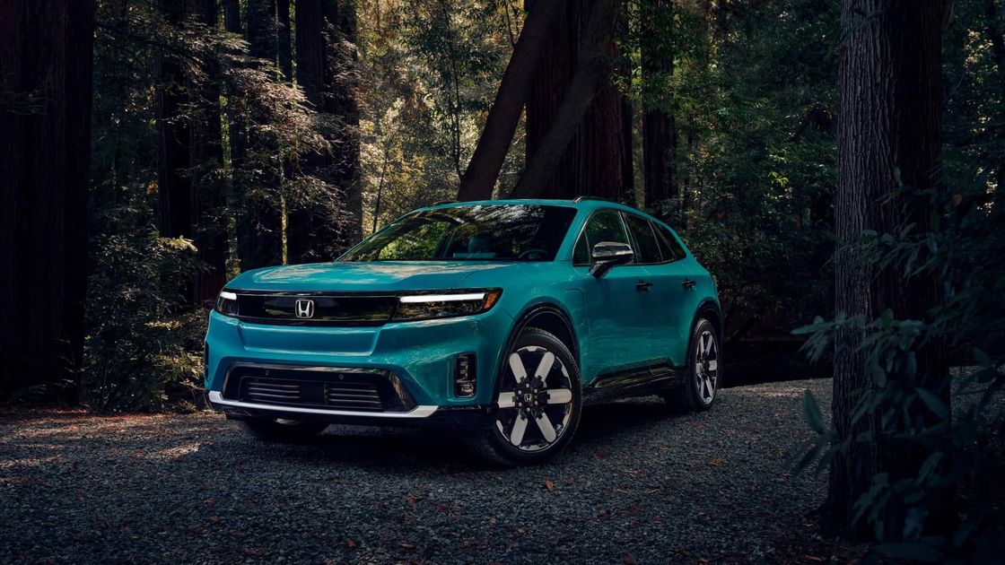 Novo carro Ev 2024 Honda Prologue EV Crossover com uma posição baixa e larga, uma distância entre eixos longa